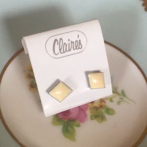 Vintage Claire’s white diamond shaped earrings